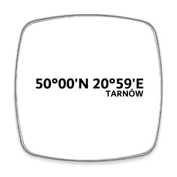Tarnów Coordinates - Square fridge magnet - white - Front