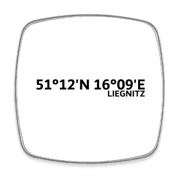 Liegnitz coordinates - Square fridge magnet - white - Front