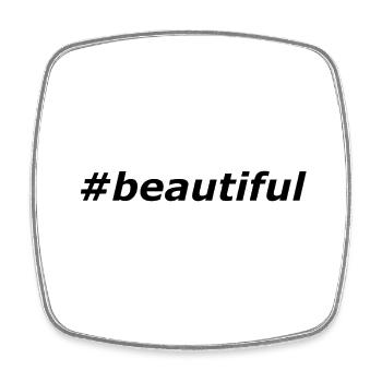 #beautiful - Viereckiger Kühlschrankmagnet - Weiß - Vorne