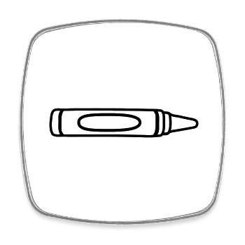 Contour wax crayon cool design - Magnet carré - blanc - Devant