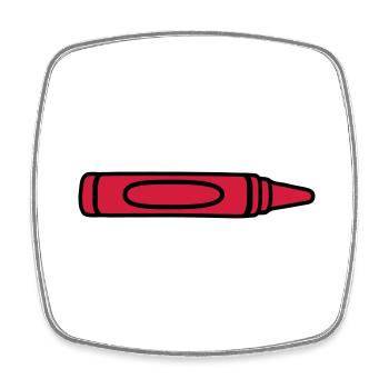Roter Wachsmalstift cool Design - Viereckiger Kühlschrankmagnet - Weiß - Vorne