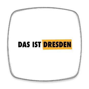 Das ist Dresden - Schriftzug - Viereckiger Kühlschrankmagnet - Weiß - Vorne