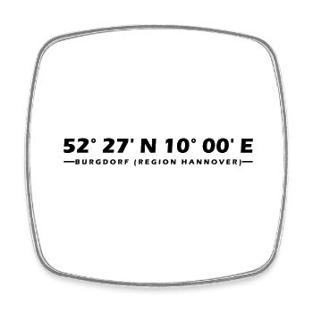 Burgdorf (Region Hannover) coordinates - Square fridge magnet - white - Front