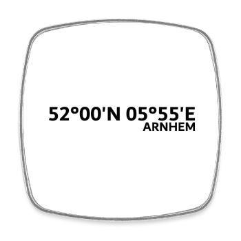 Arnhem Coordinates - Square fridge magnet - white - Front