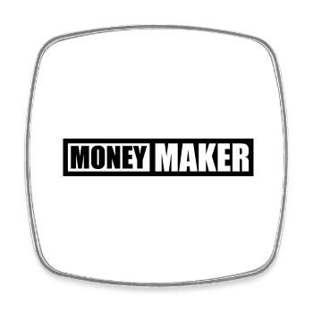 Logo Text Money Maker - Magnet carré - blanc - Devant