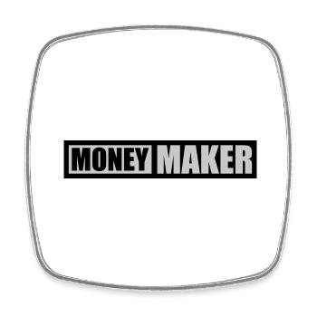 Texte Logo Money Maker - Magnet carré - blanc - Devant