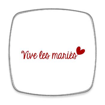 JUST MARRIED. VIVE LES MARIES. EVJF - Magnet carré - blanc - Devant