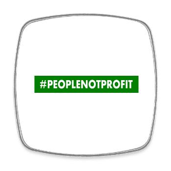 People not profit - Viereckiger Kühlschrankmagnet - Weiß - Vorne