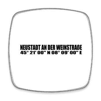 Neustadt an der Weinstraße Koordinaten - Viereckiger Kühlschrankmagnet - Weiß - Vorne