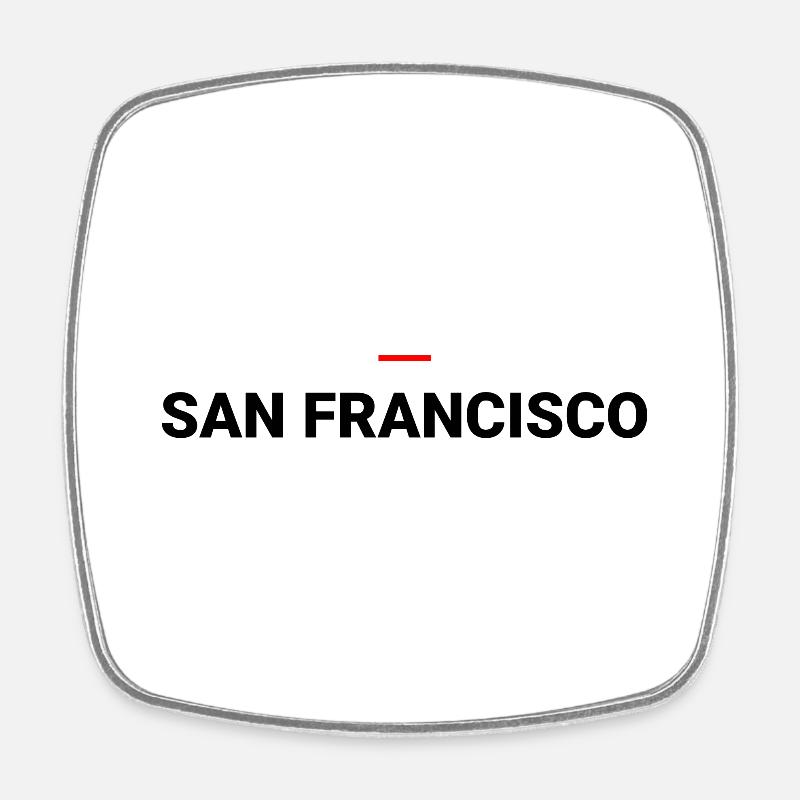 SAN FRANCISCO - Viereckiger Kühlschrankmagnet - Weiß