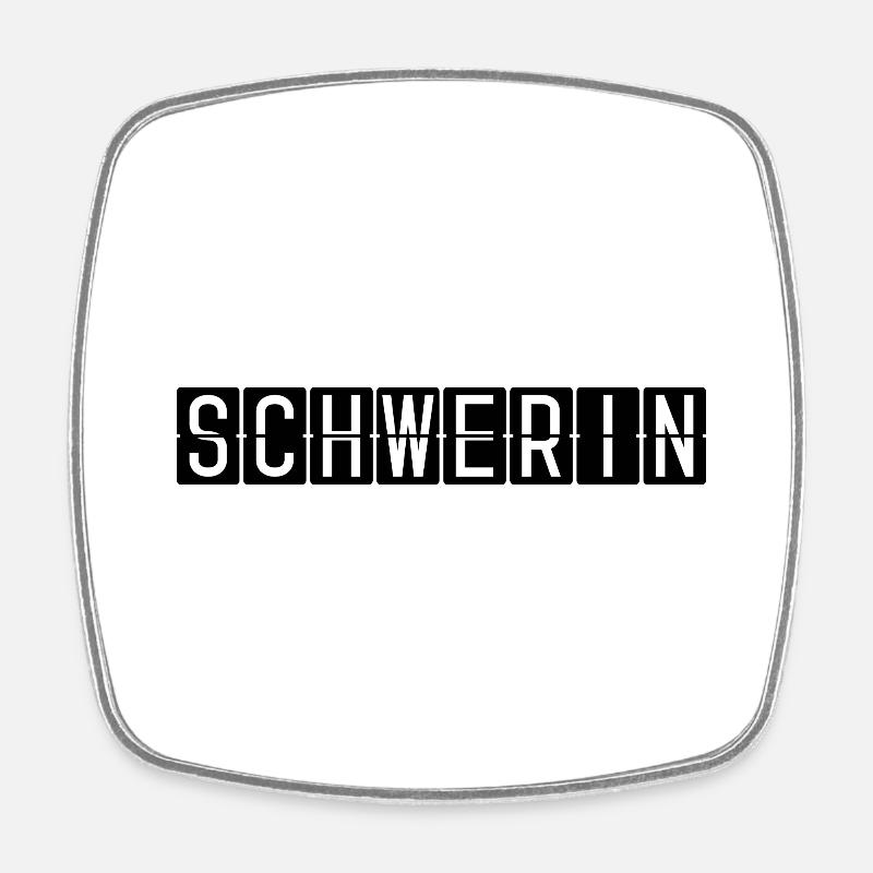 Panneau de l’aéroport de Schwerin - Magnet carré - blanc