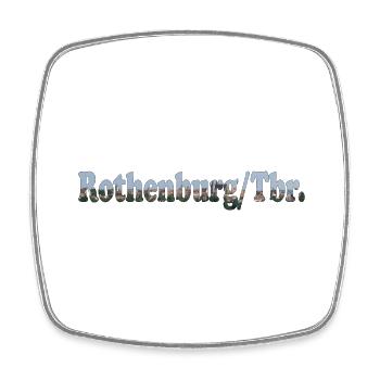 Die mittelalterliche Stadt Rothenburg -Tauber - Viereckiger Kühlschrankmagnet - Weiß - Vorne