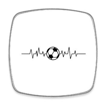 football heartbeat - Square fridge magnet - white - Front