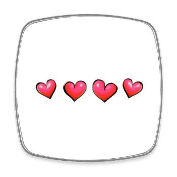quatre cœurs amour de cœur - Magnet carré - blanc - Devant
