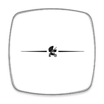 Ligne poussette bébé - Magnet carré - blanc - Devant