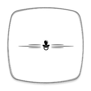 Schnuller linie Symbol - Viereckiger Kühlschrankmagnet - Weiß - Vorne