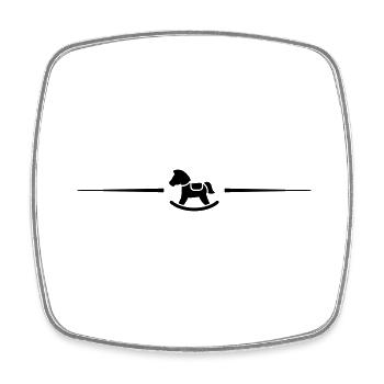 Shovel horse line Symbol - Square fridge magnet - white - Front