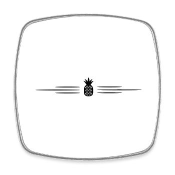 pineapple line - Square fridge magnet - white - Front