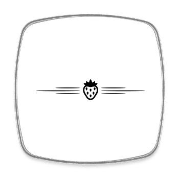 Erdbeere Icon linie - Viereckiger Kühlschrankmagnet - Weiß - Vorne