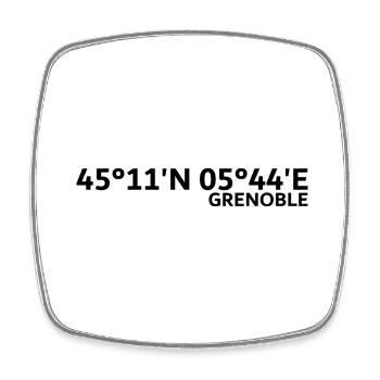 Grenoble coordinates - Square fridge magnet - white - Front