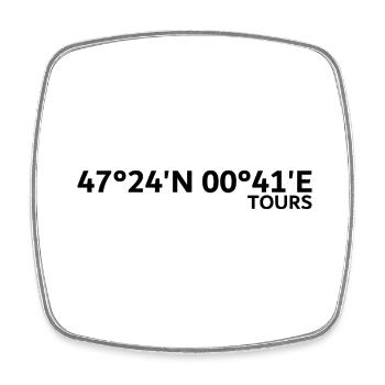 Tours Coordinates - Square fridge magnet - white - Front