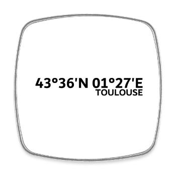 Toulouse coordinates - Square fridge magnet - white - Front