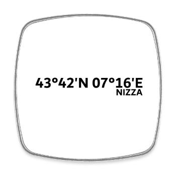 Nice coordinates - Square fridge magnet - white - Front