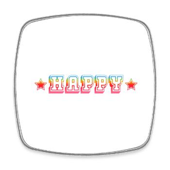 chemise étoile arc-en-ciel heureuse - Magnet carré - blanc - Devant