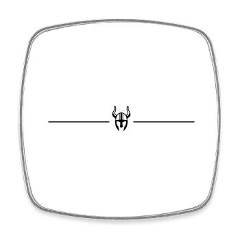 Wikinger Helm Linie - Viereckiger Kühlschrankmagnet - Weiß - Vorne