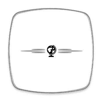 Icône Globe Line - Magnet carré - blanc - Devant