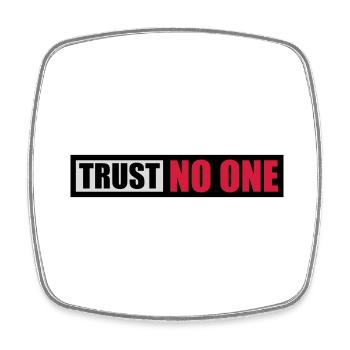 trust no one Zitat - Viereckiger Kühlschrankmagnet - Weiß - Vorne
