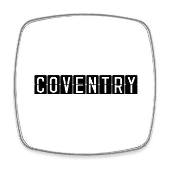 Coventry Airport Sign - Square fridge magnet - white - Front