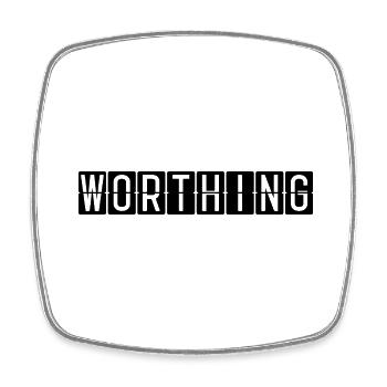 Worthing Airport Sign - Square fridge magnet - white - Front