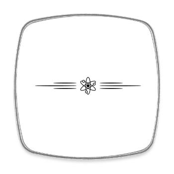 Atom Linie Symbol - Viereckiger Kühlschrankmagnet - Weiß - Vorne