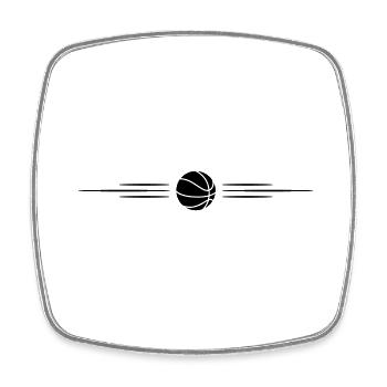 Basketball Linie - Viereckiger Kühlschrankmagnet - Weiß - Vorne