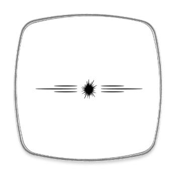 Seeigelicon Linie - Viereckiger Kühlschrankmagnet - Weiß - Vorne