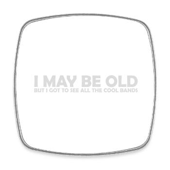 I may be old - Square fridge magnet - white - Front