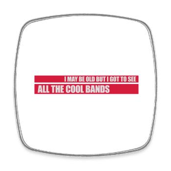 I may be old - Square fridge magnet - white - Front