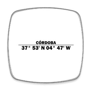 Córdoba Koordinaten - Viereckiger Kühlschrankmagnet - Weiß - Vorne