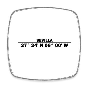 Sevilla Koordinaten - Viereckiger Kühlschrankmagnet - Weiß - Vorne