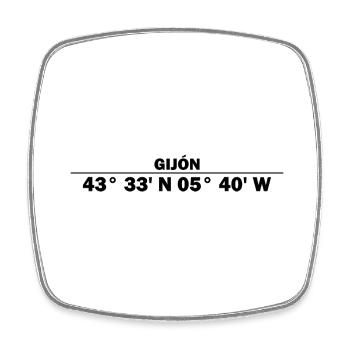 Gijón Koordinaten - Viereckiger Kühlschrankmagnet - Weiß - Vorne