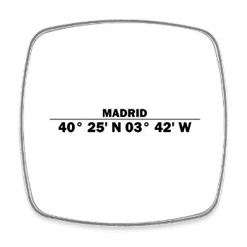 Madrid Koordinaten - Viereckiger Kühlschrankmagnet - Weiß - Vorne