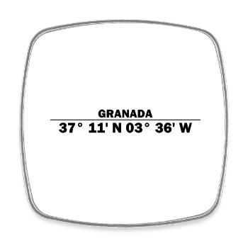 Granada coordinates - Square fridge magnet - white - Front