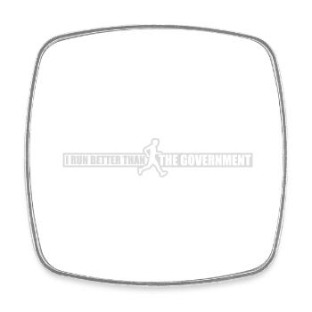 run better than government - Square fridge magnet - white - Front