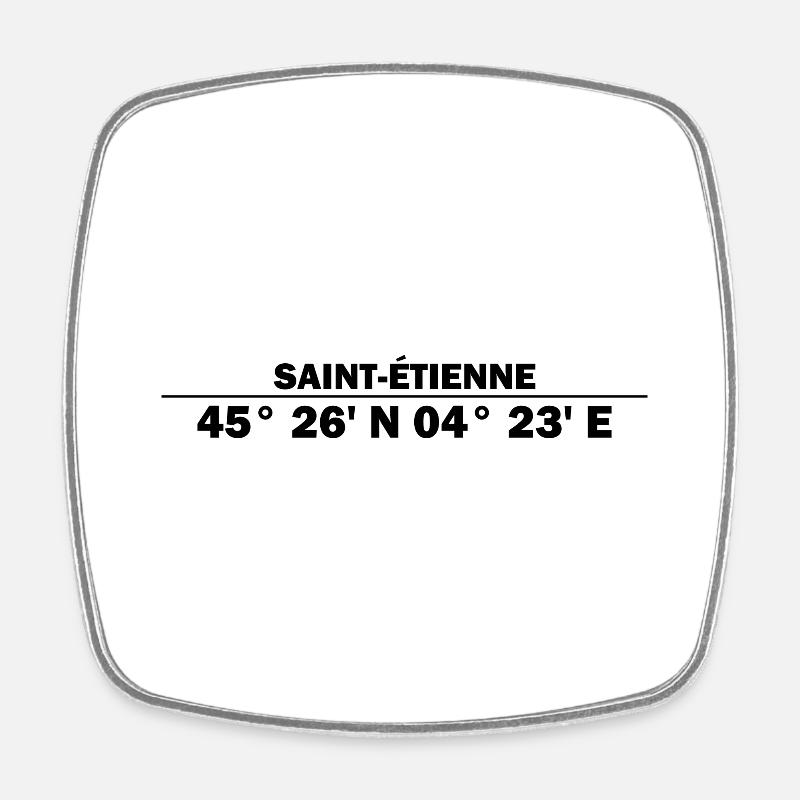 Coordonnées de Saint-Étienne - Magnet carré - blanc