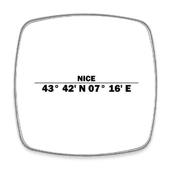 Nice coordinates - Square fridge magnet - white - Front