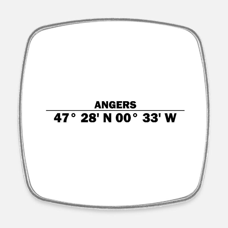 Coordonnées d’Angers - Magnet carré - blanc