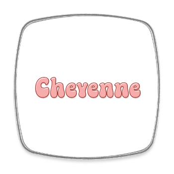 Nom Fille Cheyenne Rétro Prénom Cheyenne Couple - Magnet carré - blanc - Devant