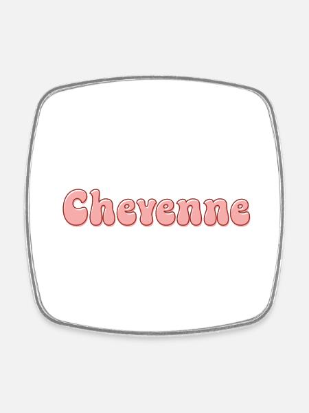 Name Mädchen Cheyenne Retro Name Cheyenne Paar - Viereckiger Kühlschrankmagnet - Weiß