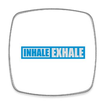 inhale exhale yoga Zitat - Viereckiger Kühlschrankmagnet - Weiß - Vorne
